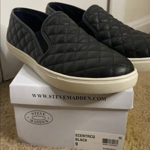 black doc martin slip ons